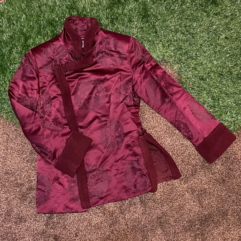 Vintage Silk Mandarin Collar Handmade Jacket